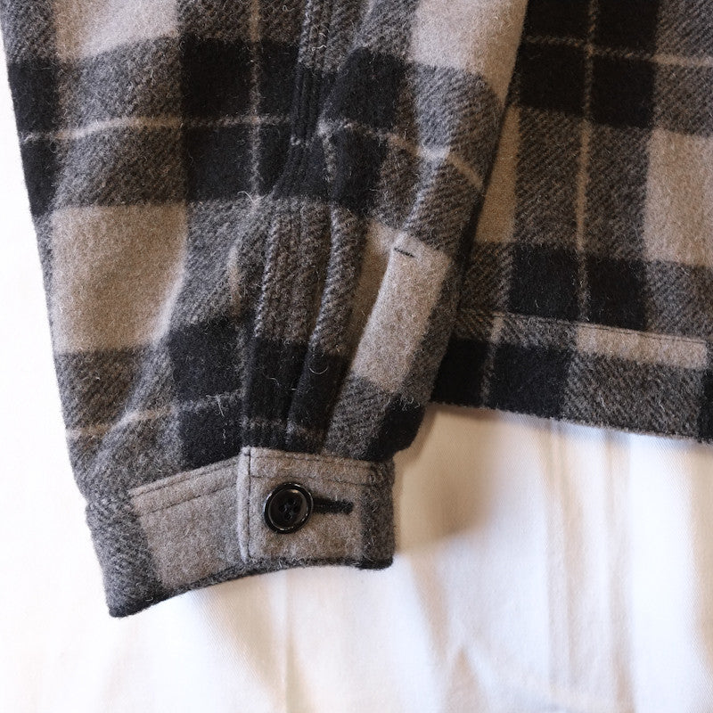plaid button up jacket