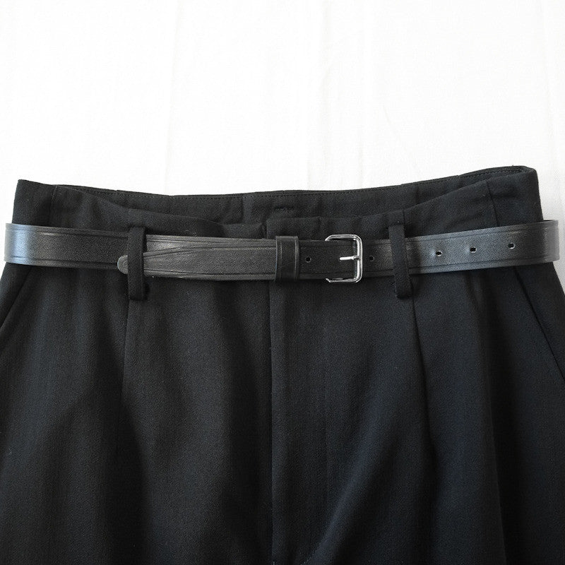 belted a-line skirt