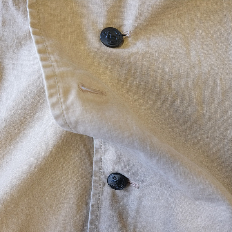 multiple button stonewashed coat
