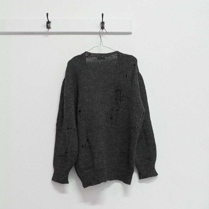 Homme Comme des Garcons early 1980s distressed v neck jumper