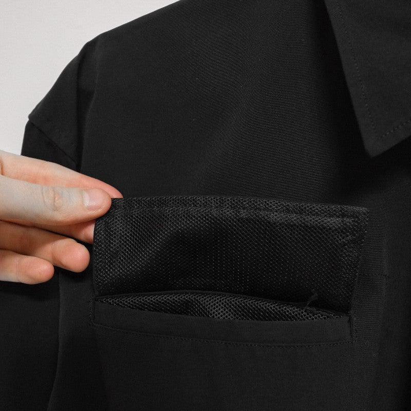 double pocket concealed placket shirt