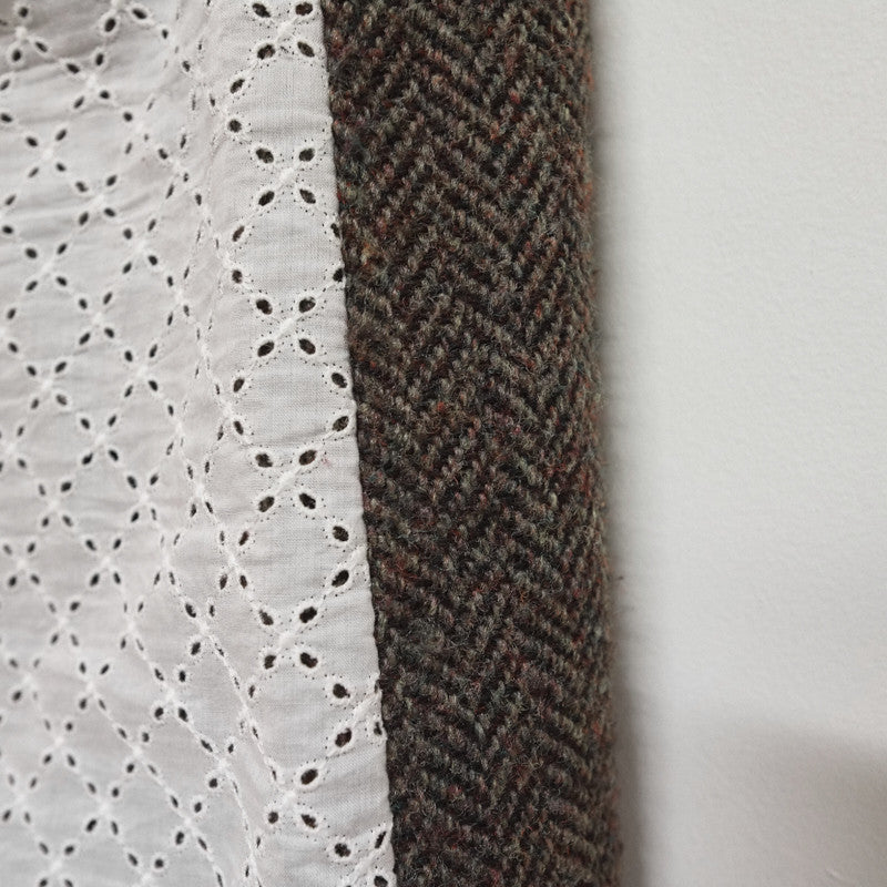 layered lace / tweed skirt
