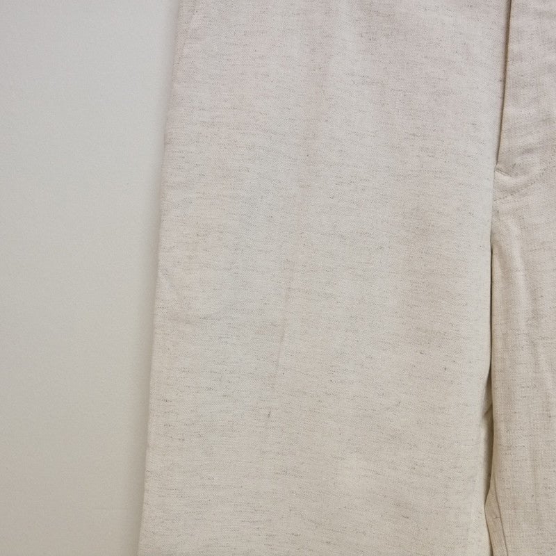 off white woven trousers