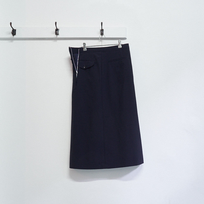 front button zip skirt