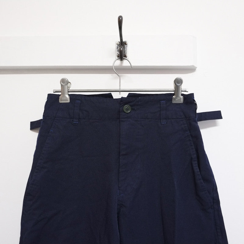 boiled polyester side buckle trousers