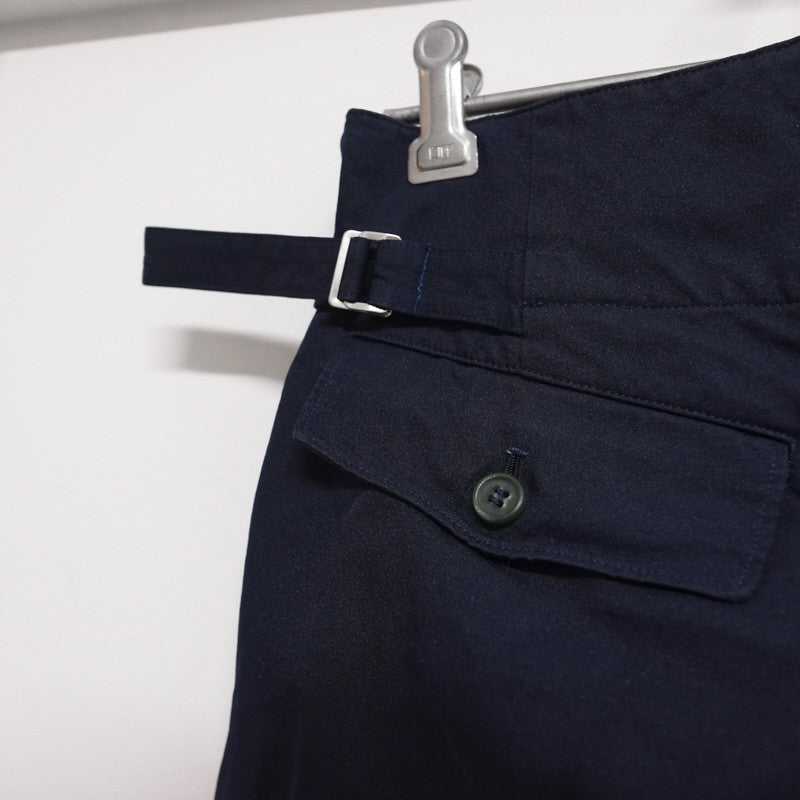 boiled polyester side buckle trousers