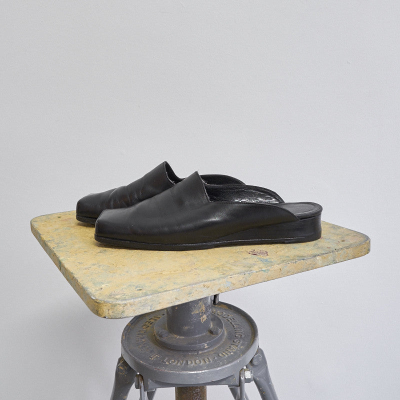 Yohji Yamamoto square toe leather slippers – Filter store