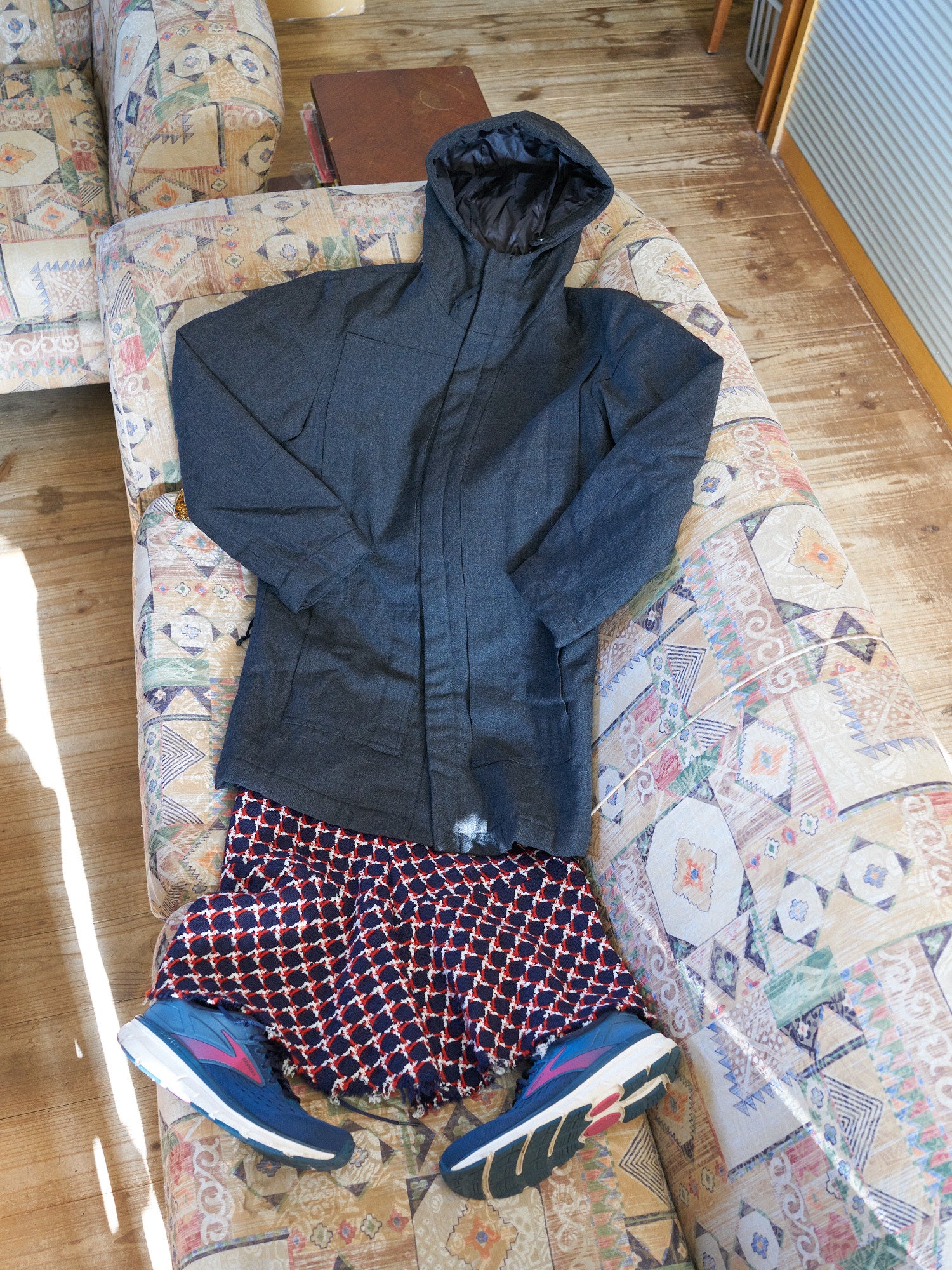 Ryuichiro Shimazaki Homme dark grey wool eight pocket hooded coat 
