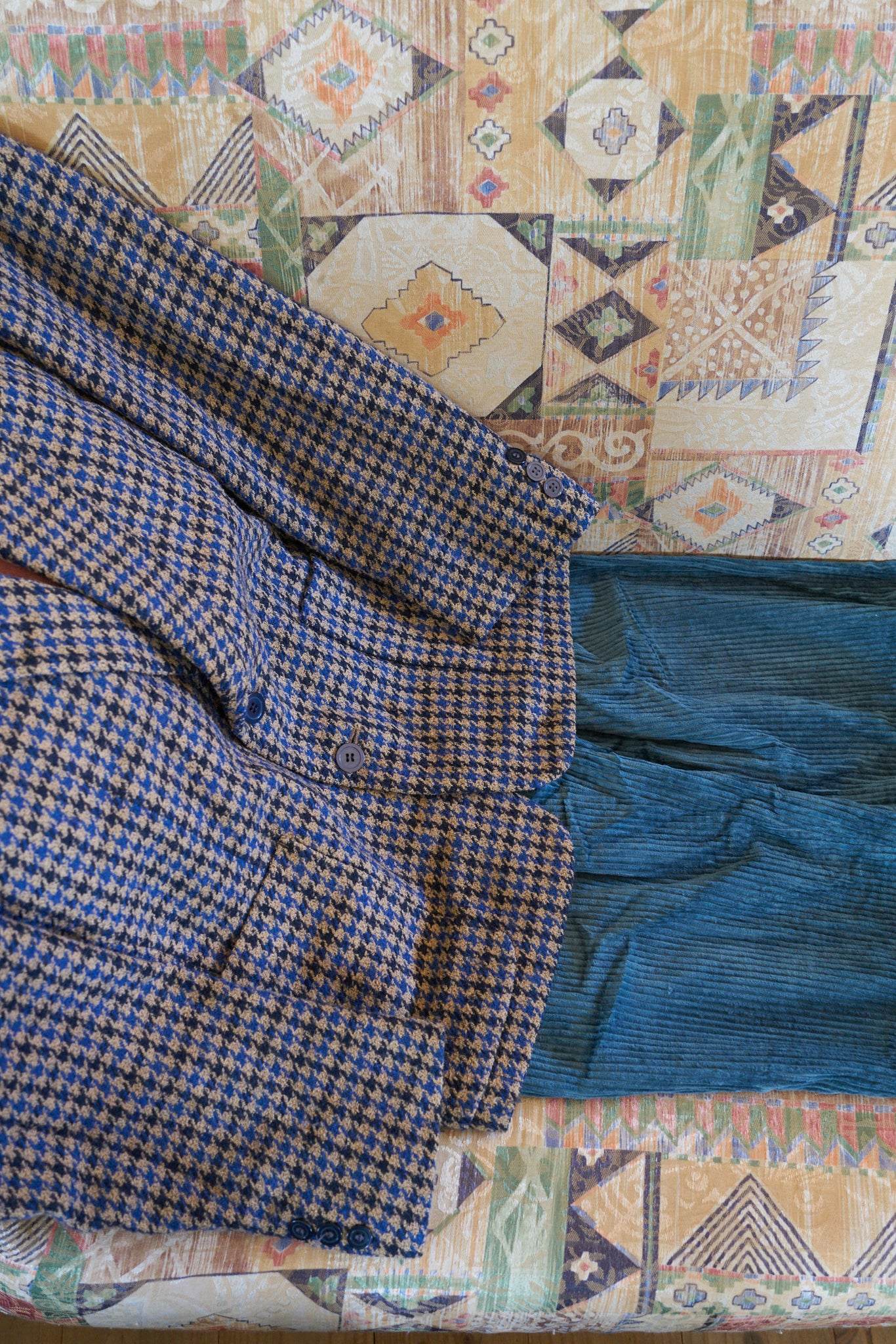 Kenzo Paris 1980s teal cotton corduroy pleated trousers - size 2 S XS