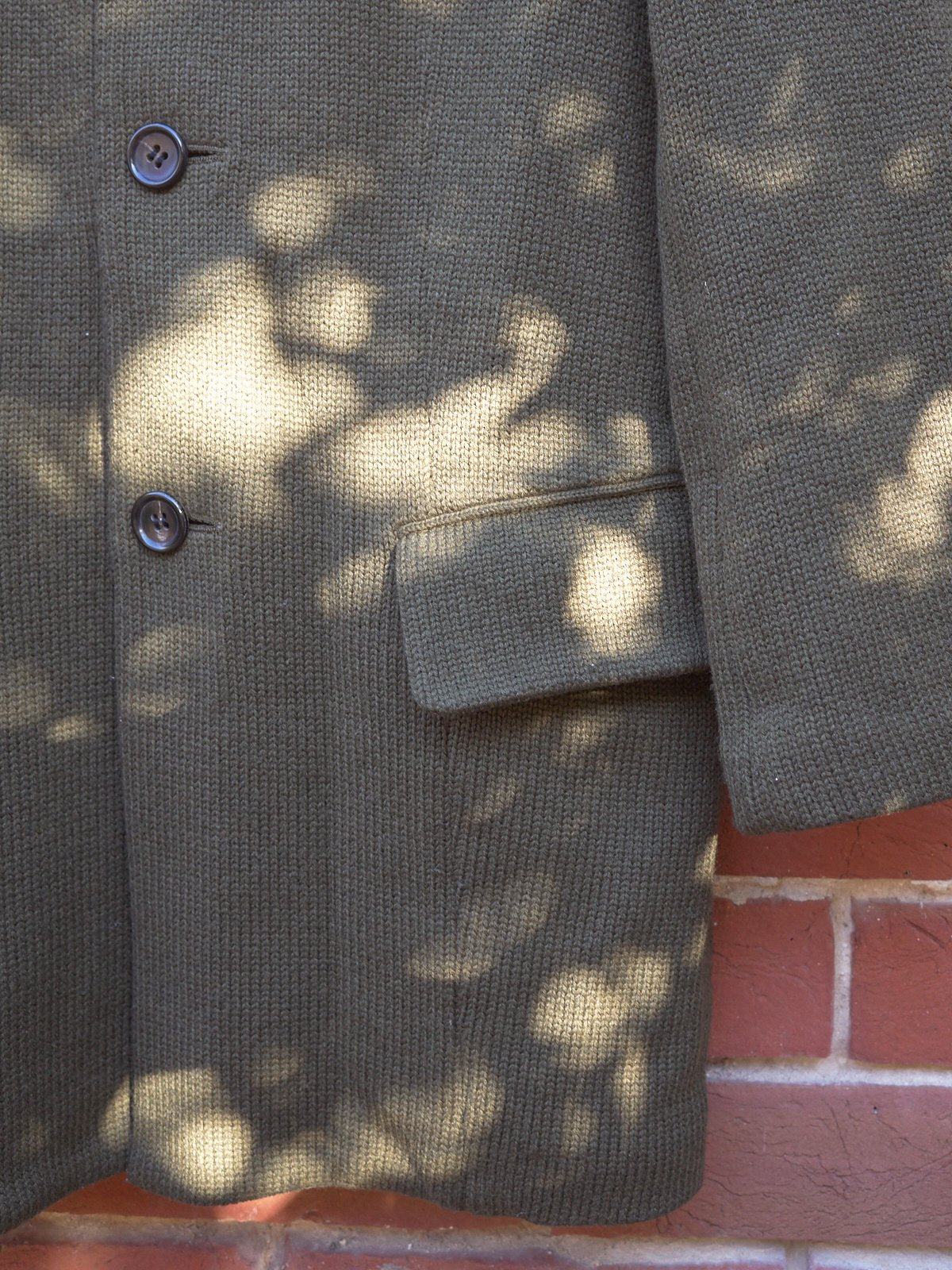 Tricot comme des garcons 1996 khaki brown wool heavy knit jacket 