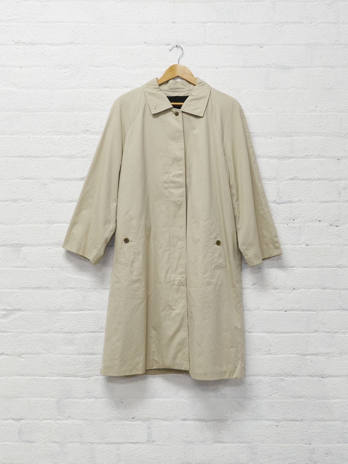 Margaret Howell 1990s beige cotton poly removable liner raincoat - womens M S