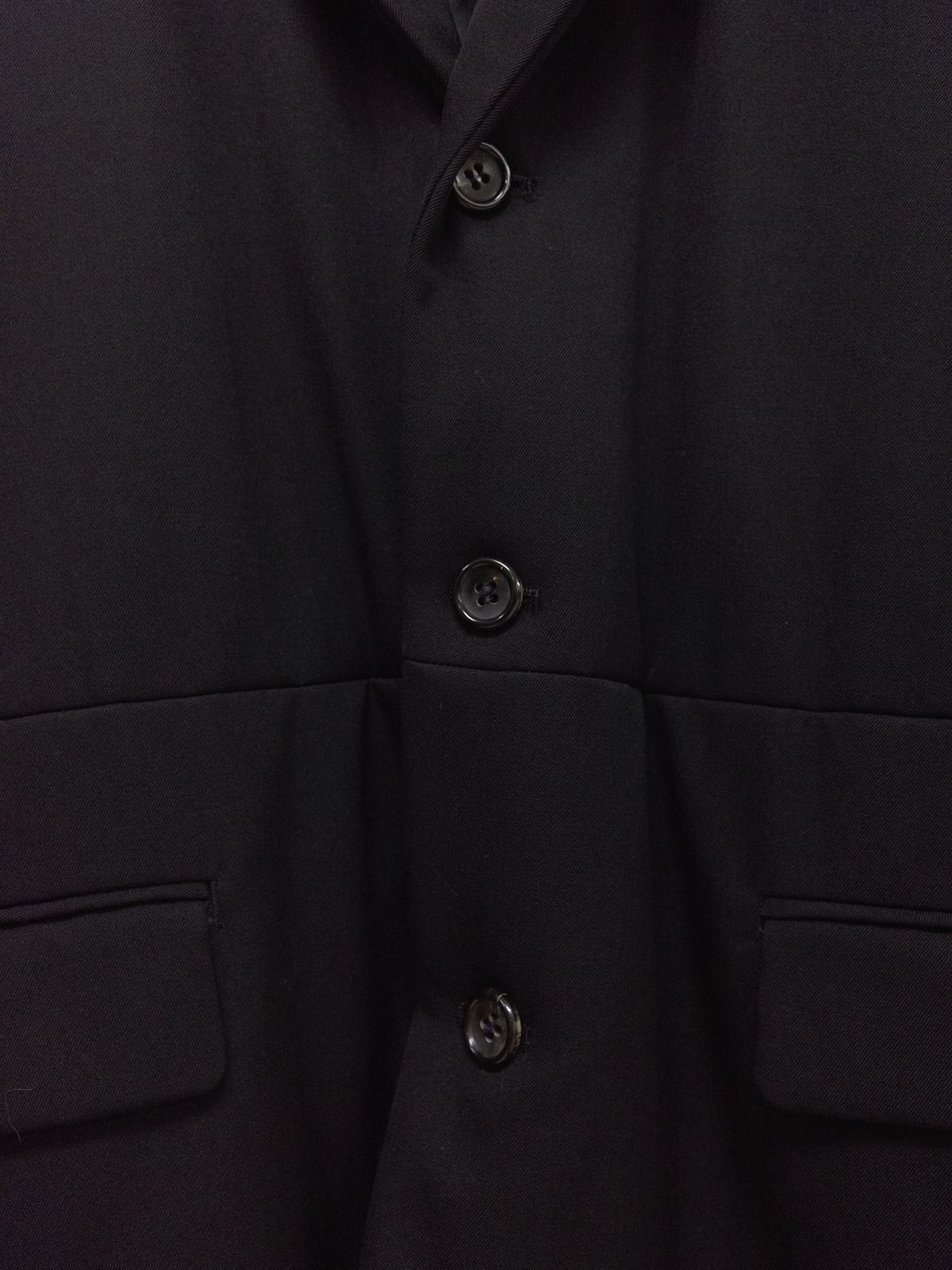 Comme des Garcons Homme 1991 black padded wool 3 button drawstring blazer - sz M