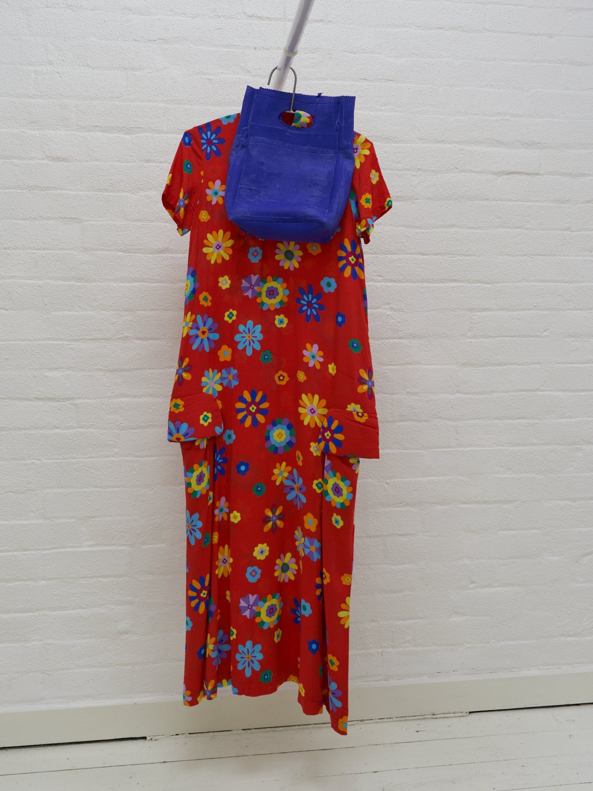 Comme des Garcons 1996 red rayon floral print maxi dress womens M S