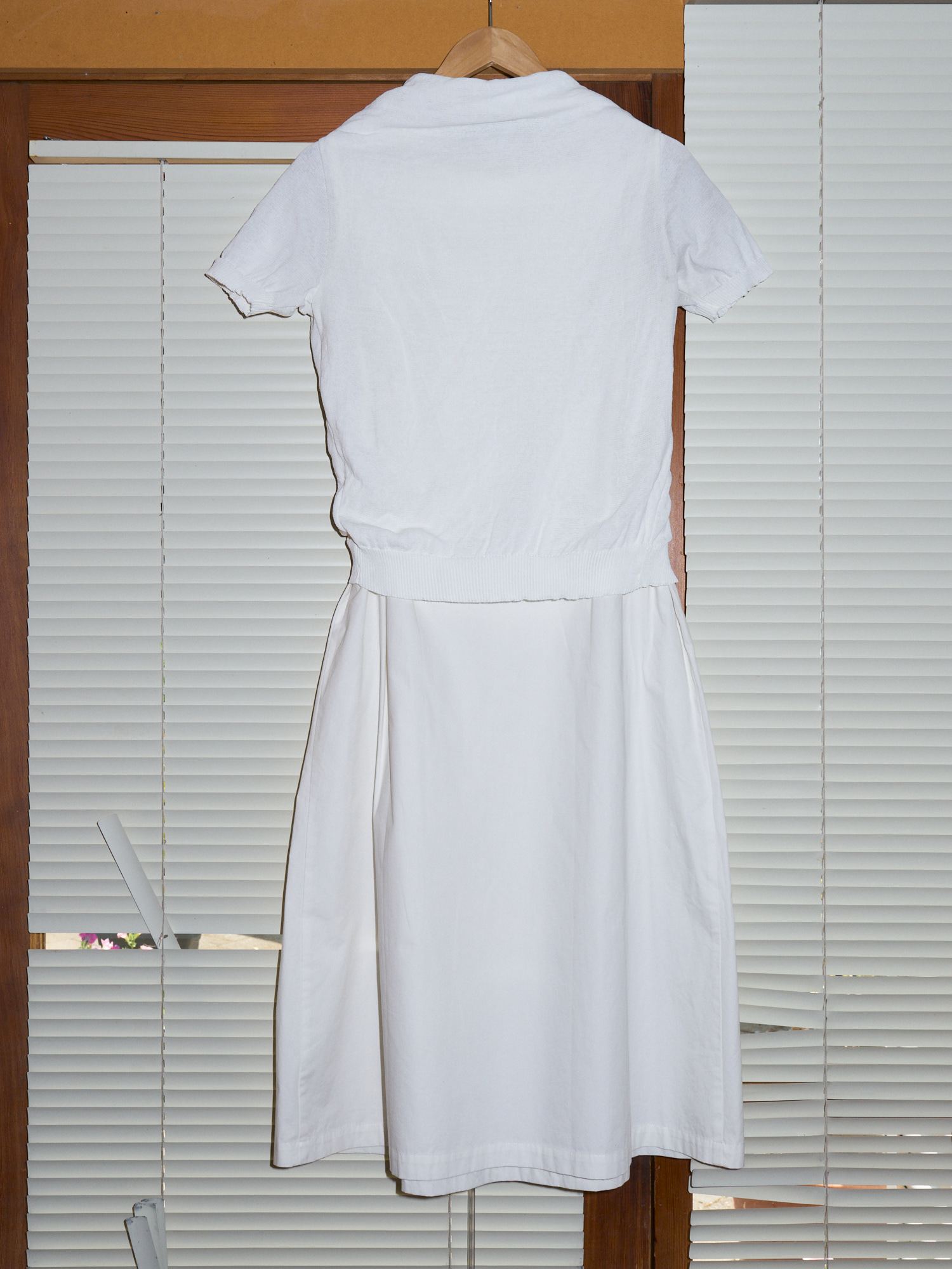 Comme des Garcons 1997 white layered short sleeve cardigan dress