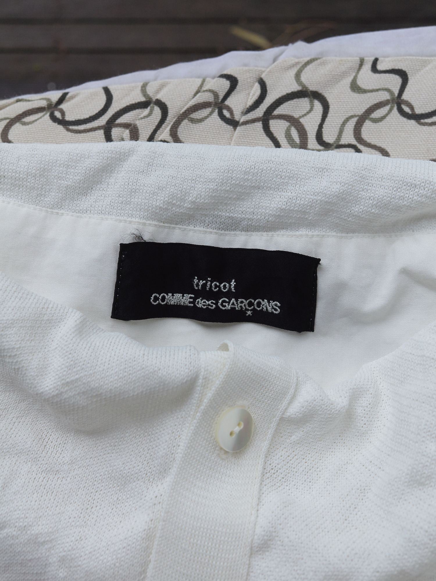 Comme des Garcons 1997 white layered short sleeve cardigan dress