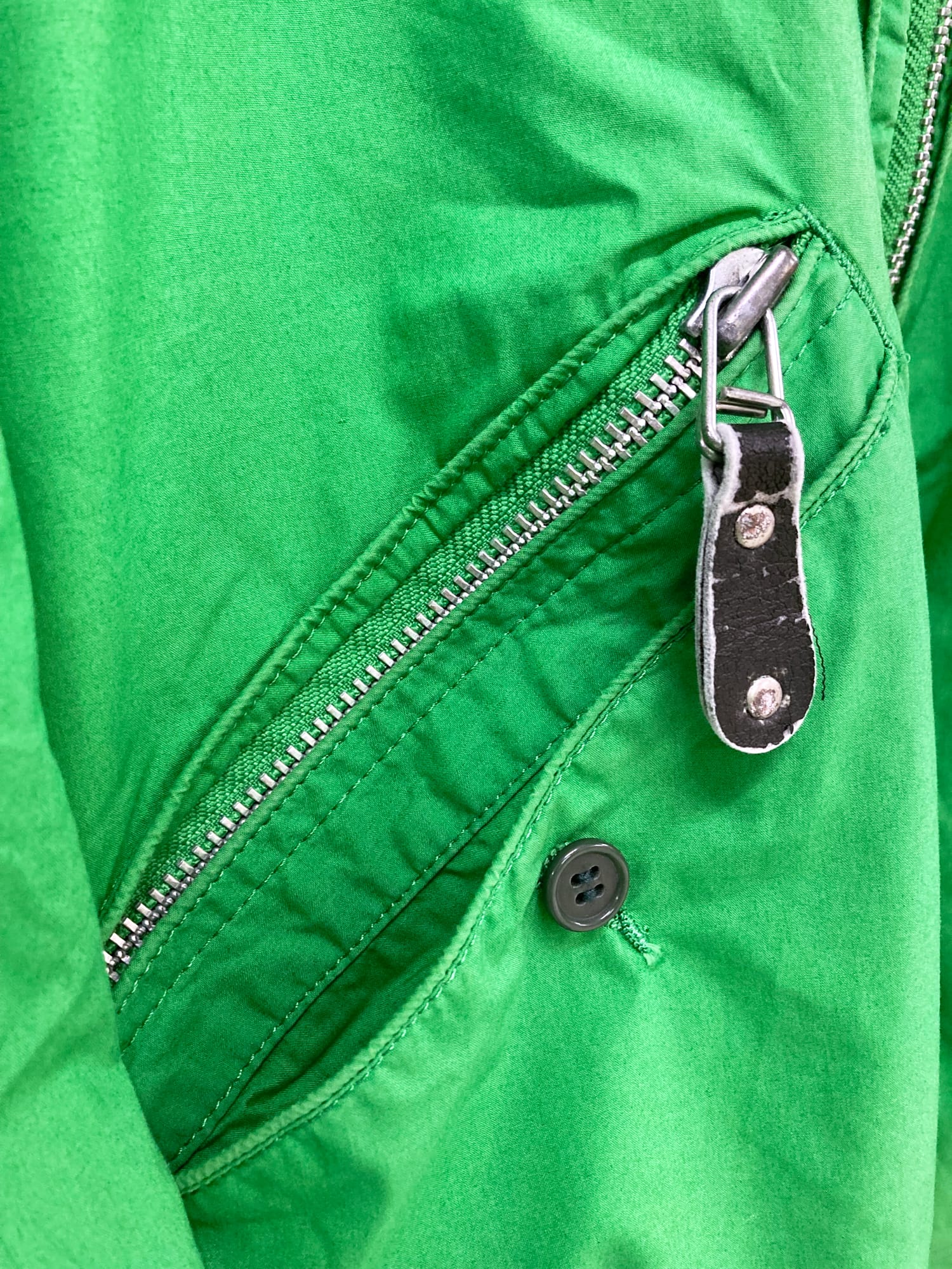 Nigel Cabourn 1990s green cotton double pocket bomber jacket