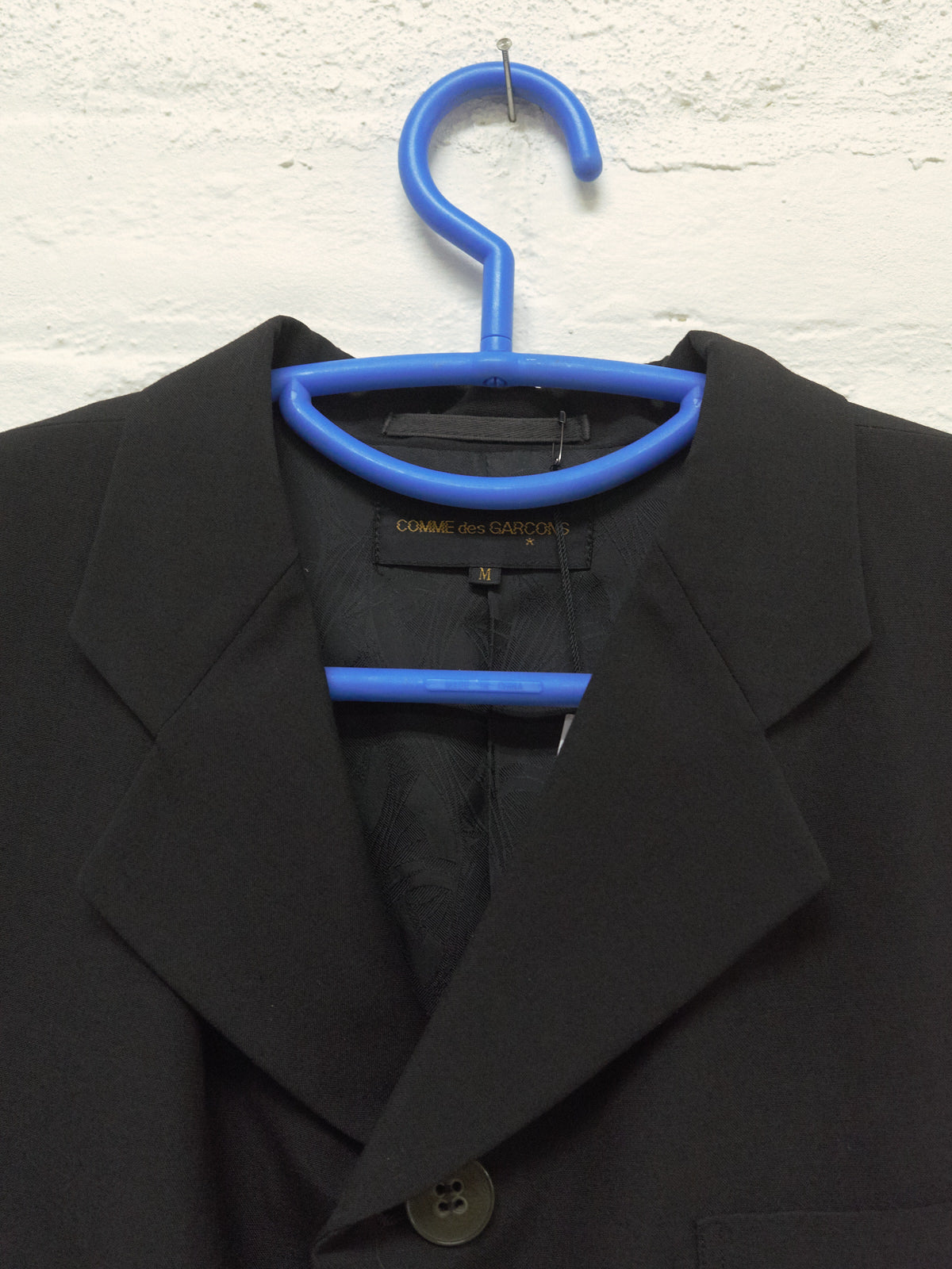 Comme des Garçons 1992 Wool Short Coat comme des garcons AW 1992 black wool floral lining 3 button coat