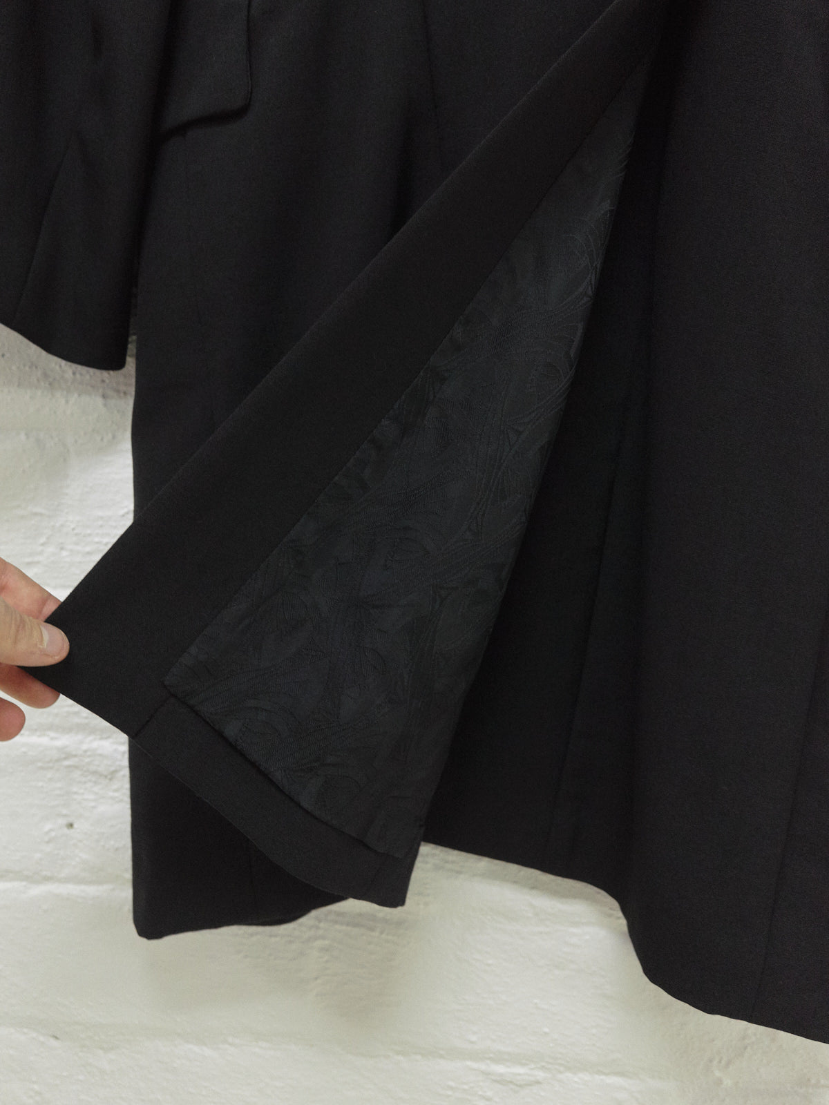 comme des garcons AW 1992 black wool floral lining 3 button coat