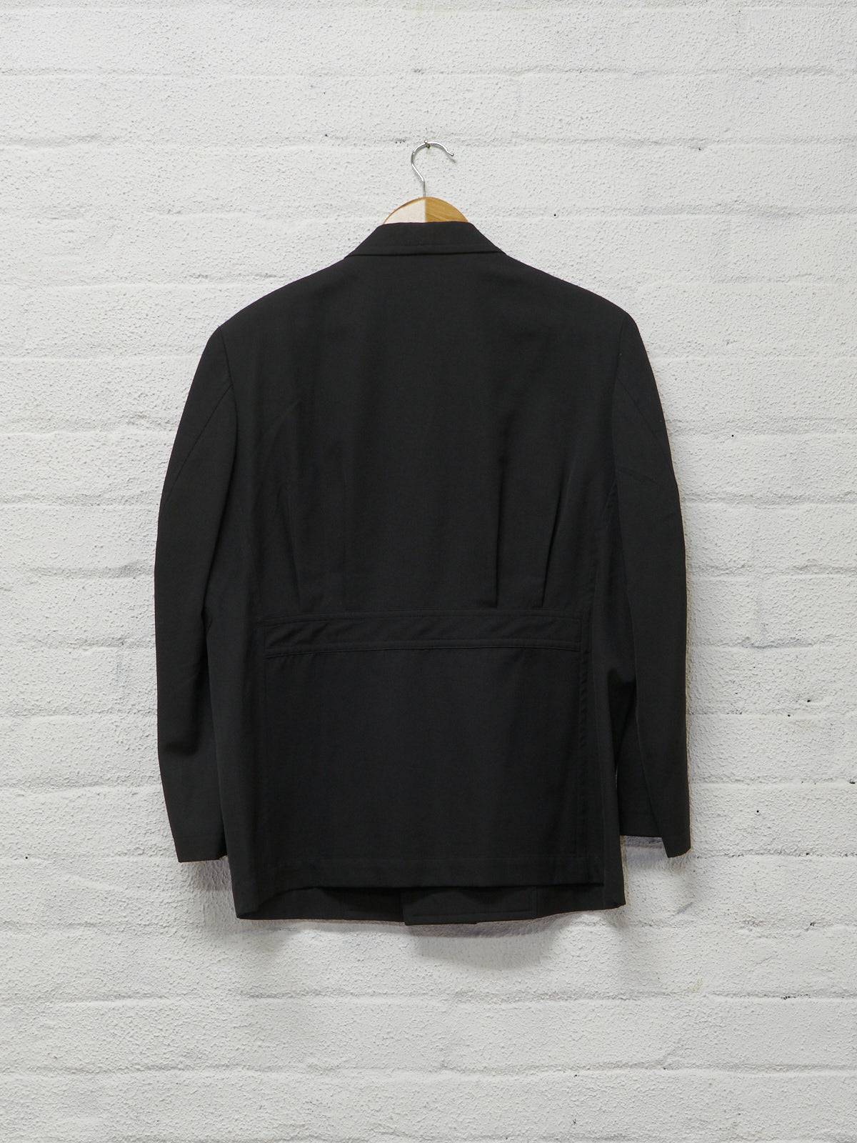 y's yohji yamamoto black wool zip pocket blazer - 1990s