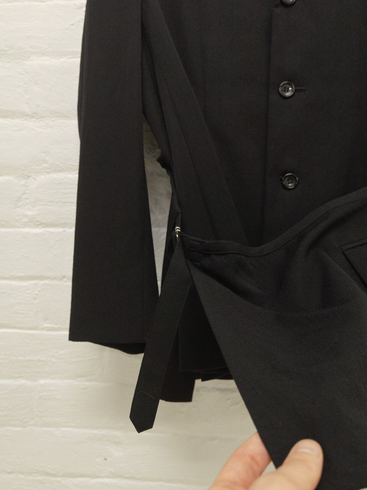 Tricot comme des garcons 1998 black wool layered pocket flap Tricot comme des garcons 1998 black wool layered pocket flap