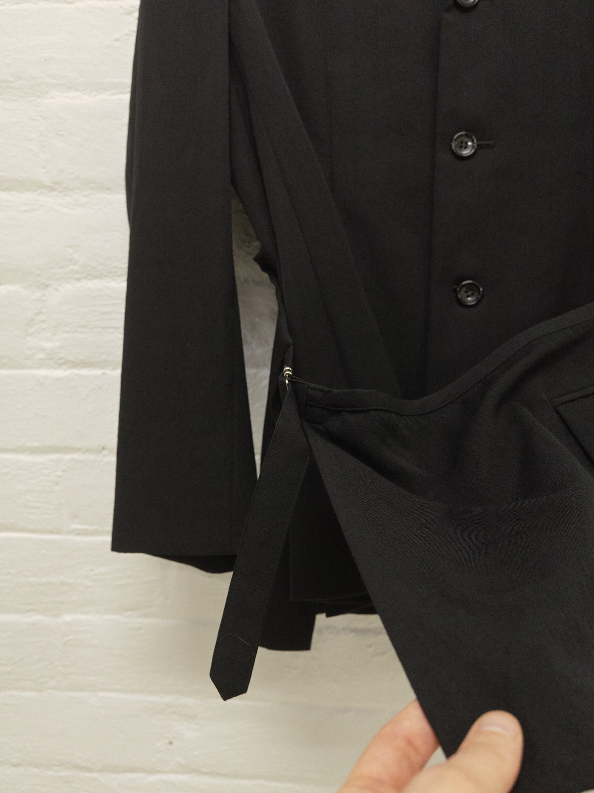 Tricot Comme des Garcons 1998 black wool layered pocket flap blazer - womens M S