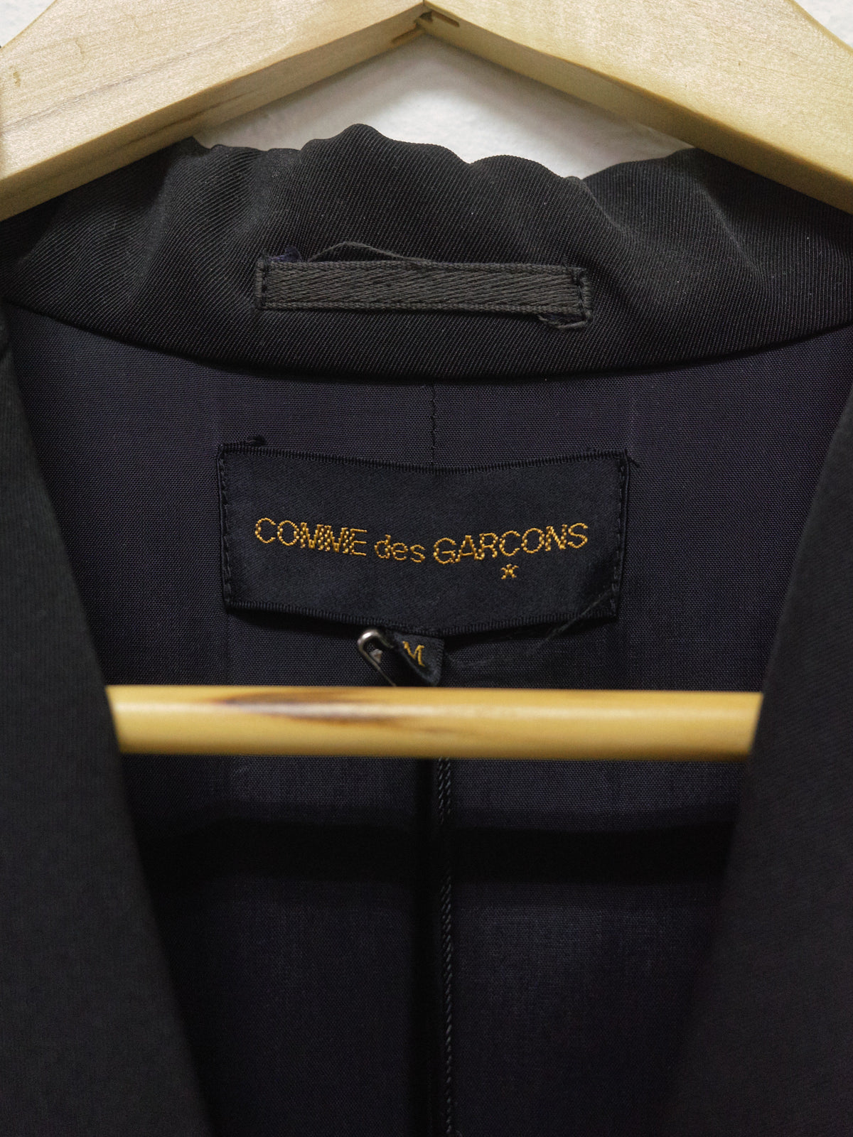 Comme des Garcons 1995 black polyester layered double breasted blazer - womens M