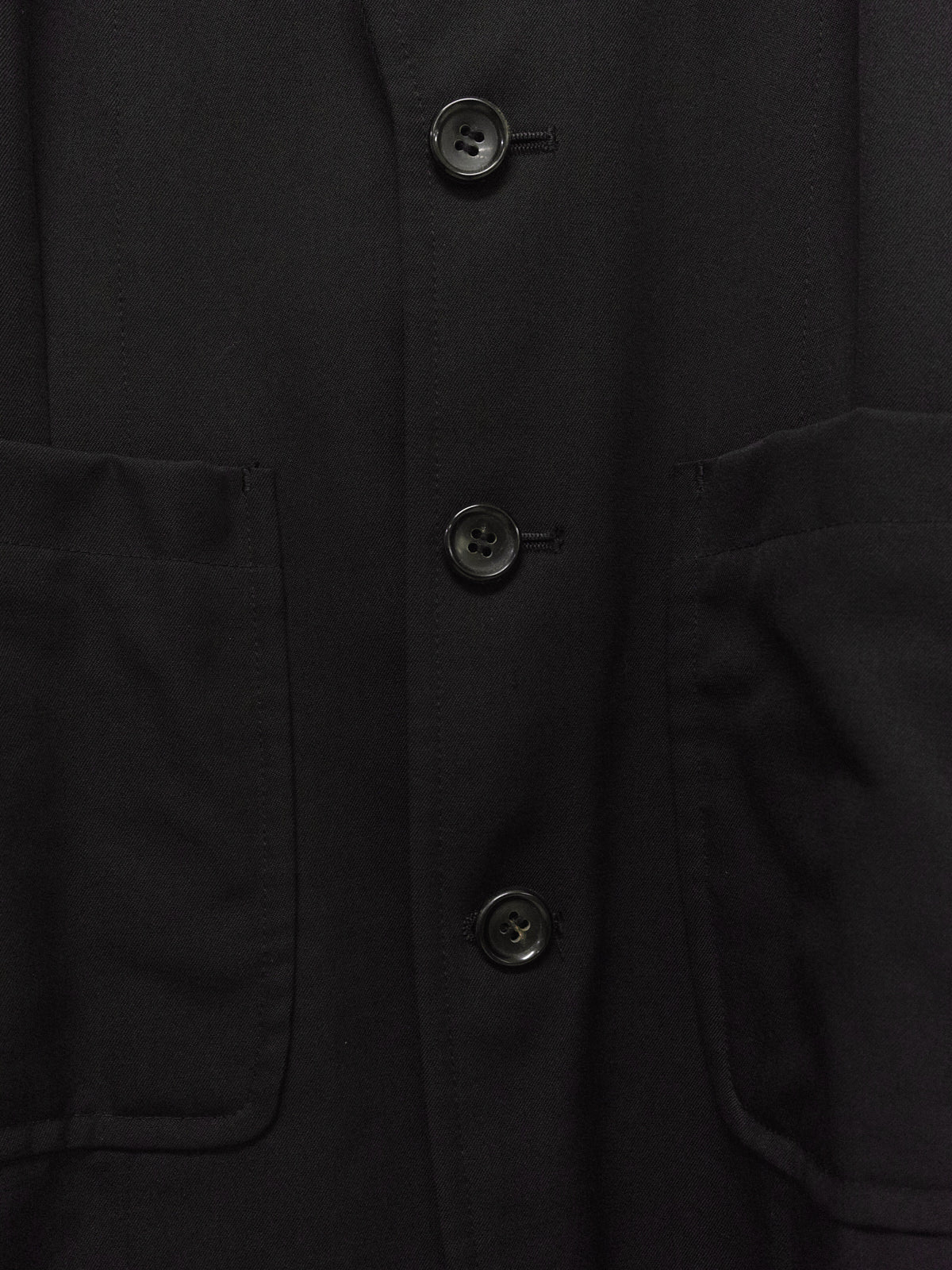 Comme des Garcons 1997 black wool peak lapel patch pocket blazer - womens S M