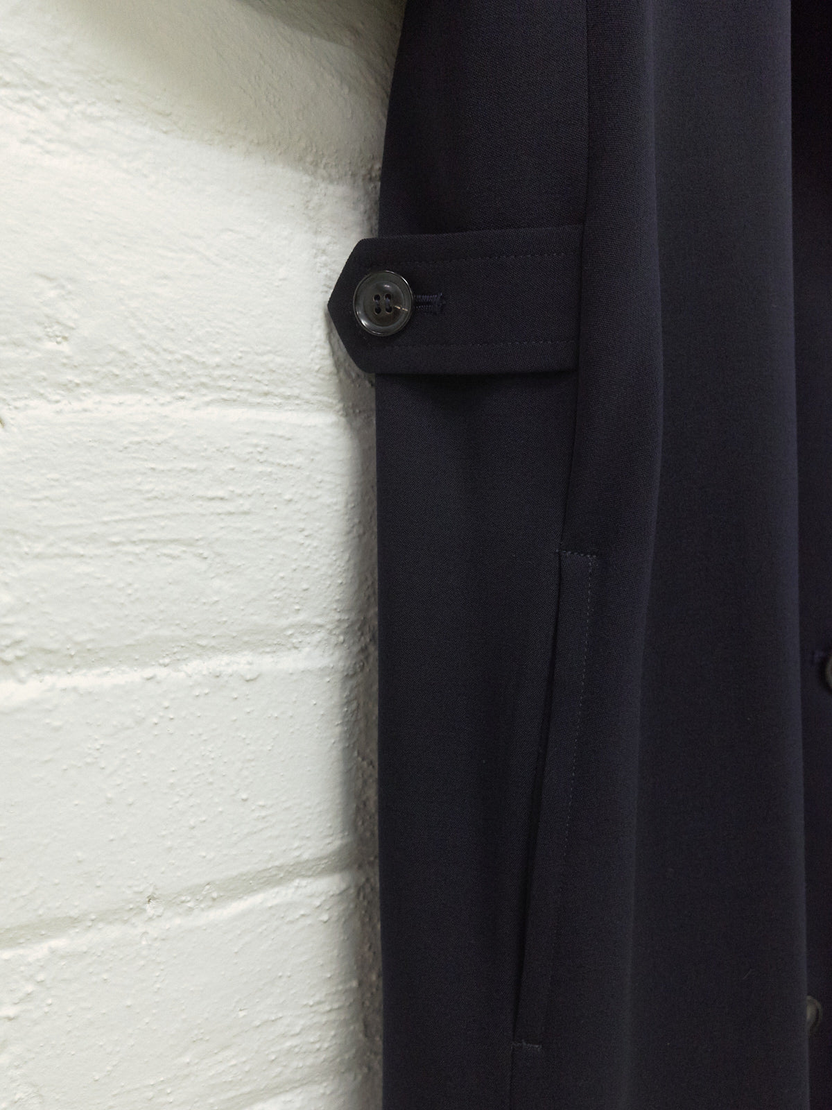 Y's Yohji Yamamoto 1990s dark navy wool 3 button side tab coat - womens S M L