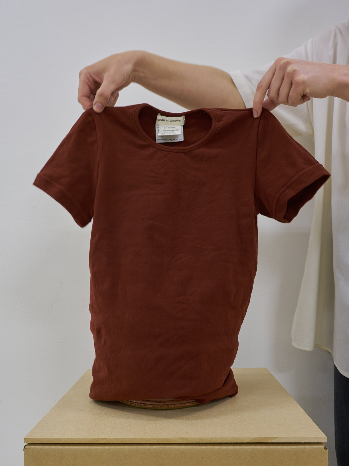 Comme des Garcons 1996 brown ultra stretch tshirt - womens S