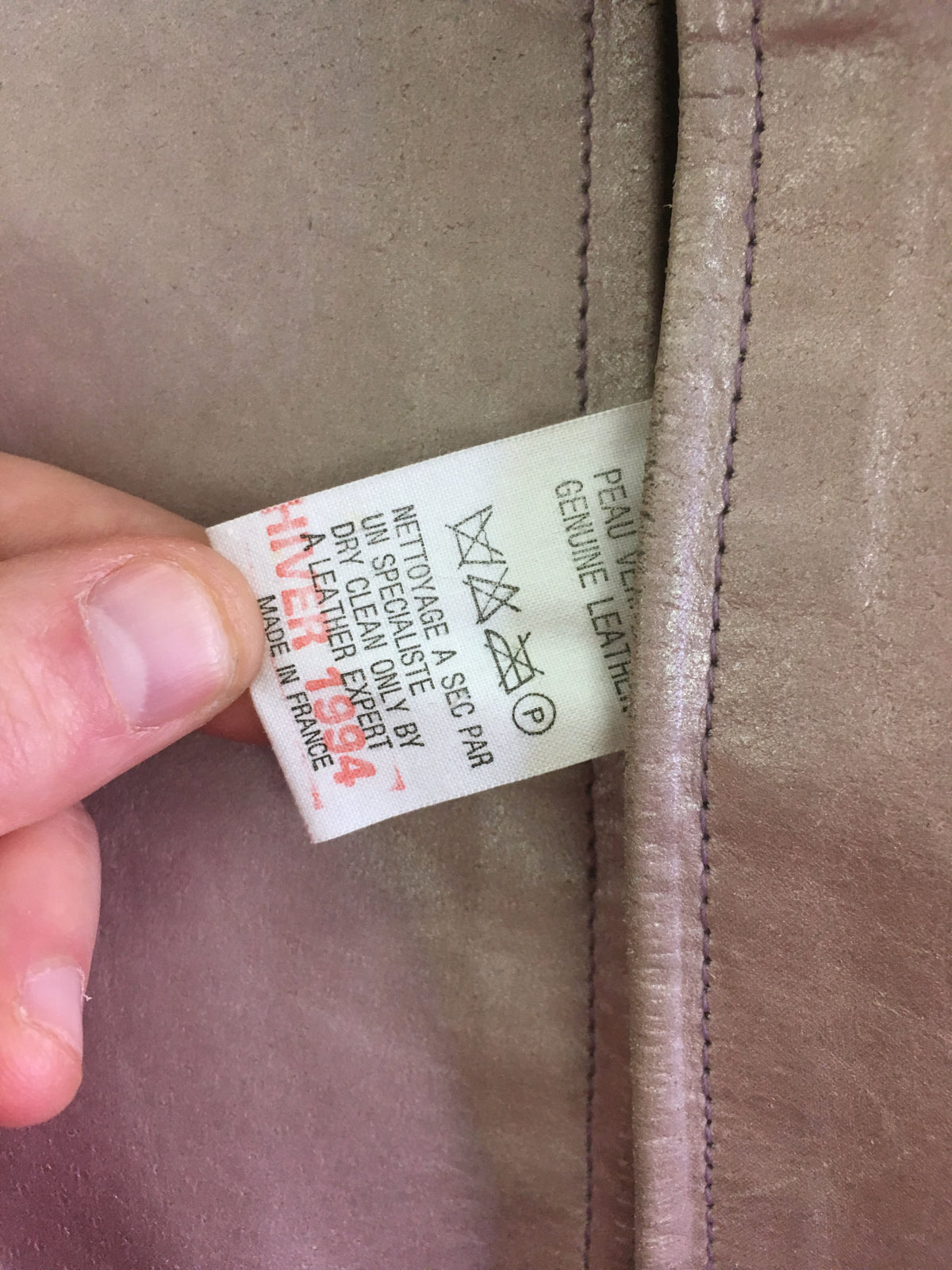 APC A/W 1994 dusty pink leather zip jacket – Filter store