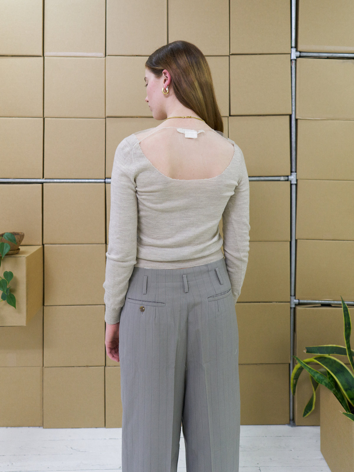 Tricot comme des garcons 1992 striped wide leg trousers Filter store