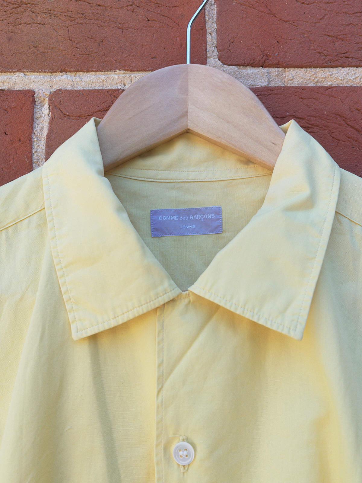 comme des garcons homme 90s yellow short sleeve shirt – Filter store