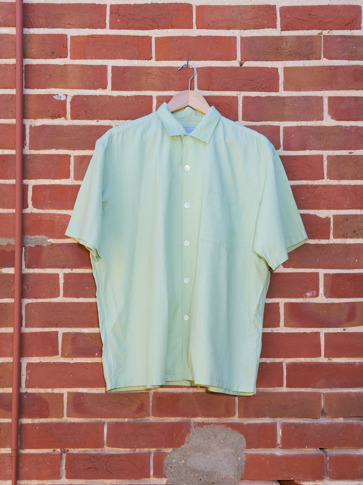 comme des garcons homme green oversized short sleeve shirt - 1998