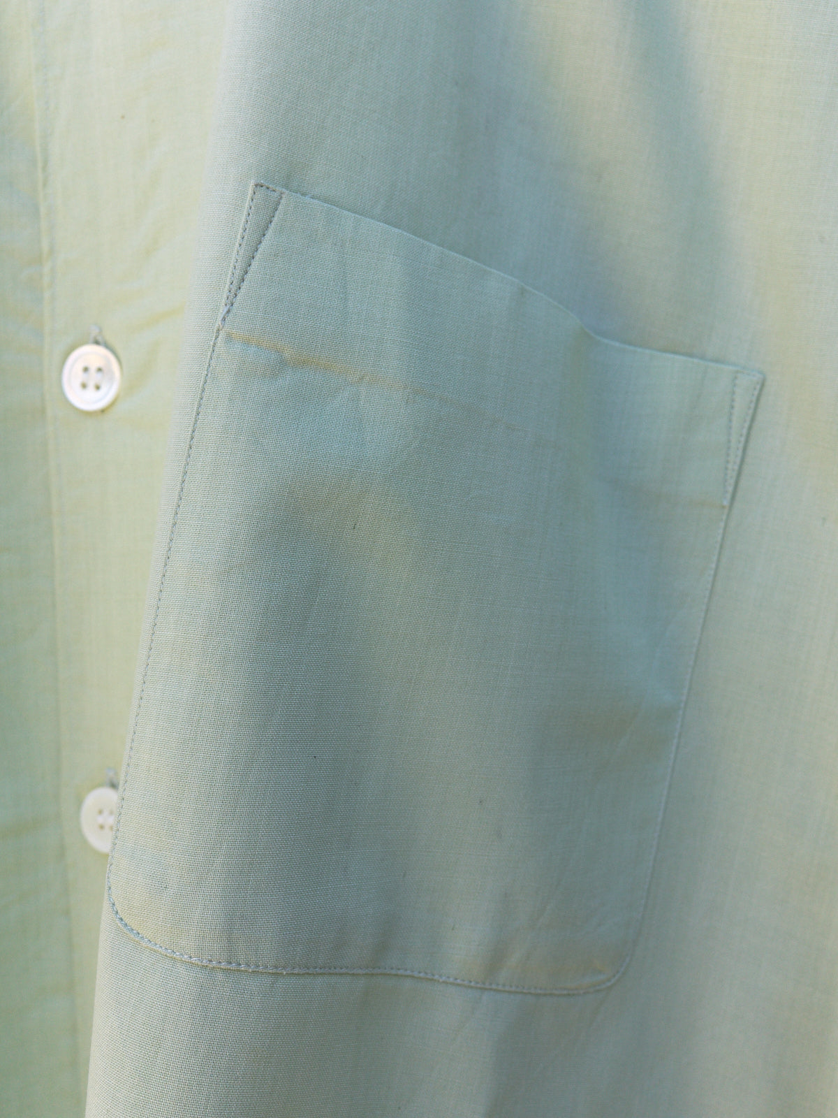 comme des garcons homme green oversized short sleeve shirt - 1998