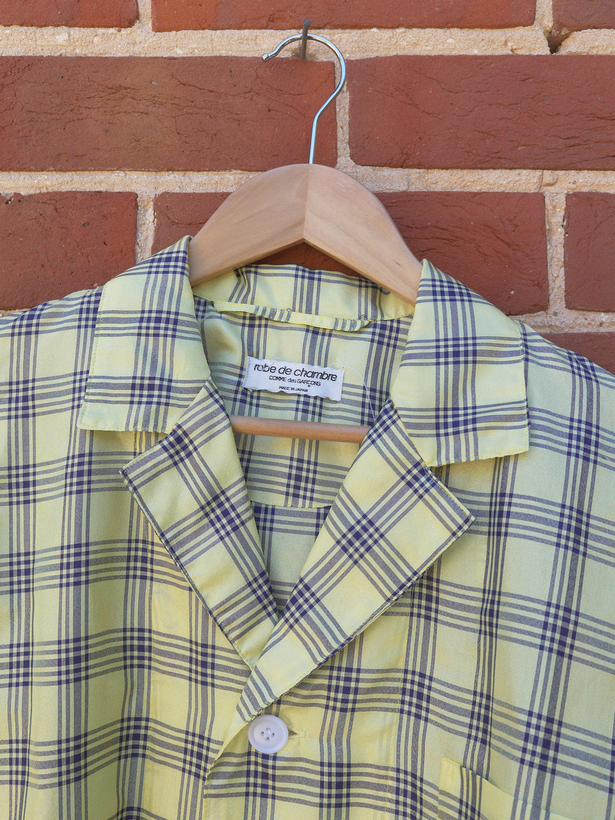80s COMME des GARÇONS check long skirt Comme des garcons 1980s yellow polyester check skirt suit