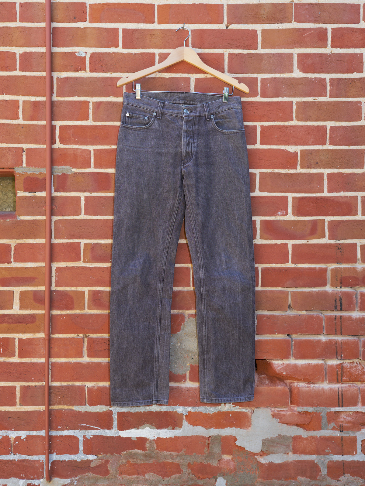 helmut lang grey raw denim 'classic cut' jeans size 31 – Filter store