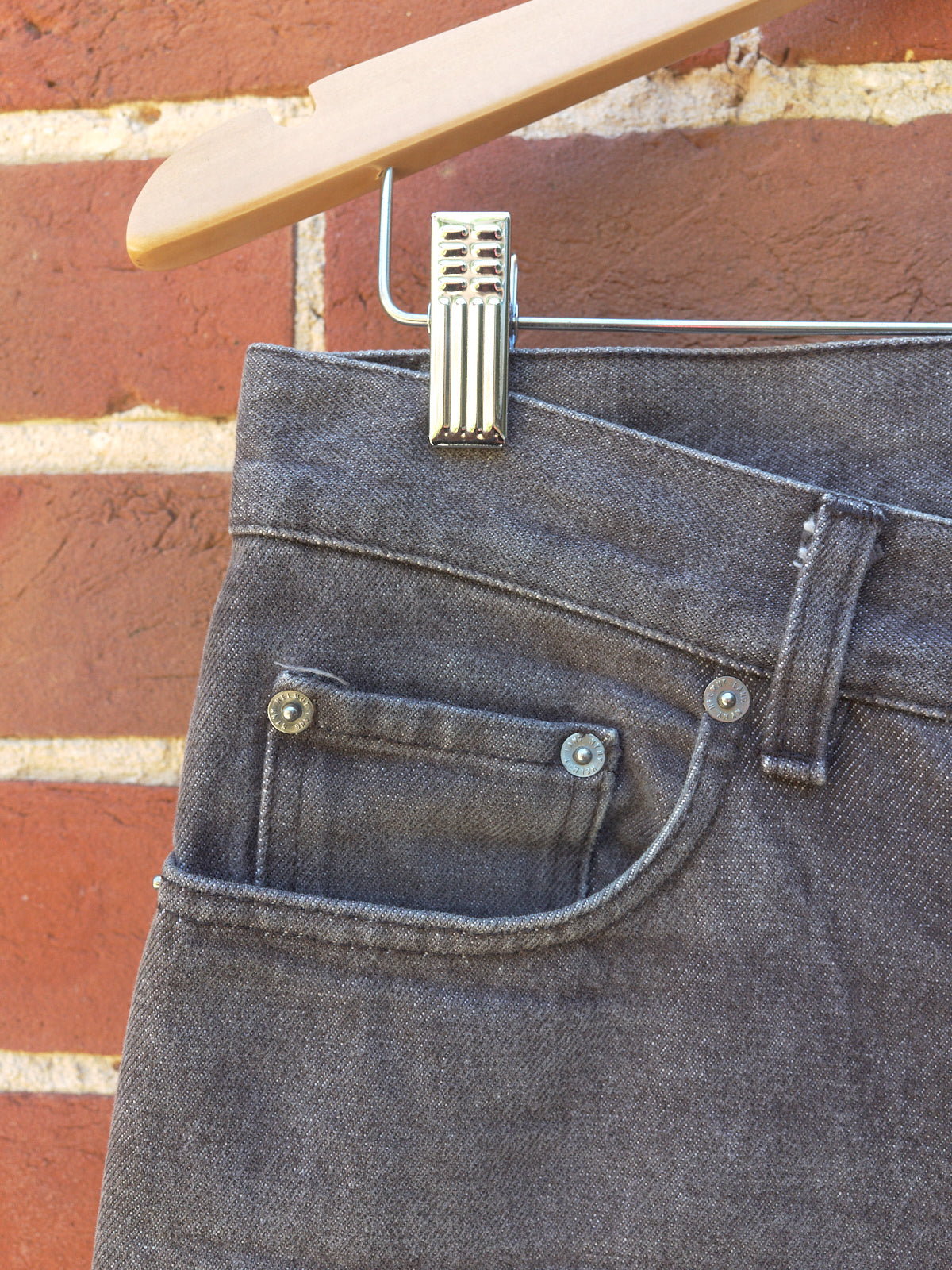 helmut lang grey raw denim 'classic cut' jeans
