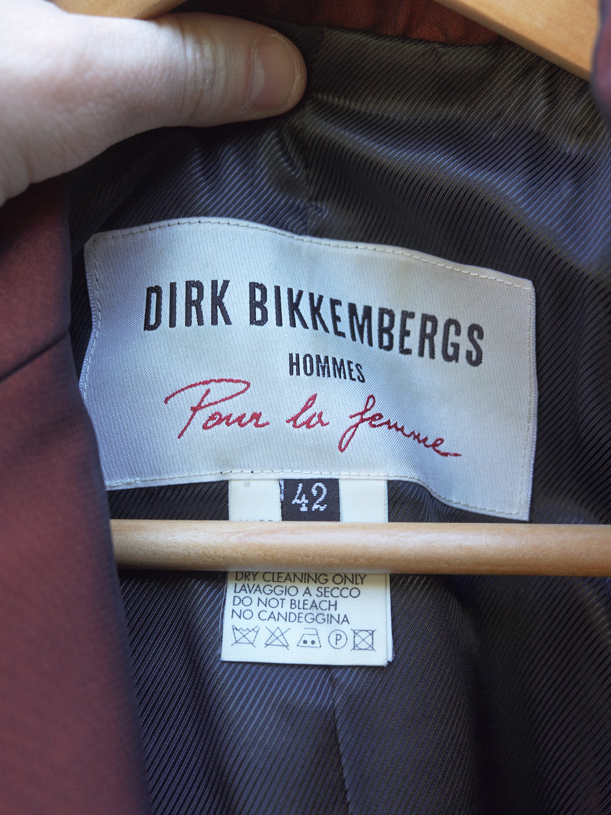 Dirk Bikkembergs burgundy mesh layered 3 button blazer - womens 42 40 38