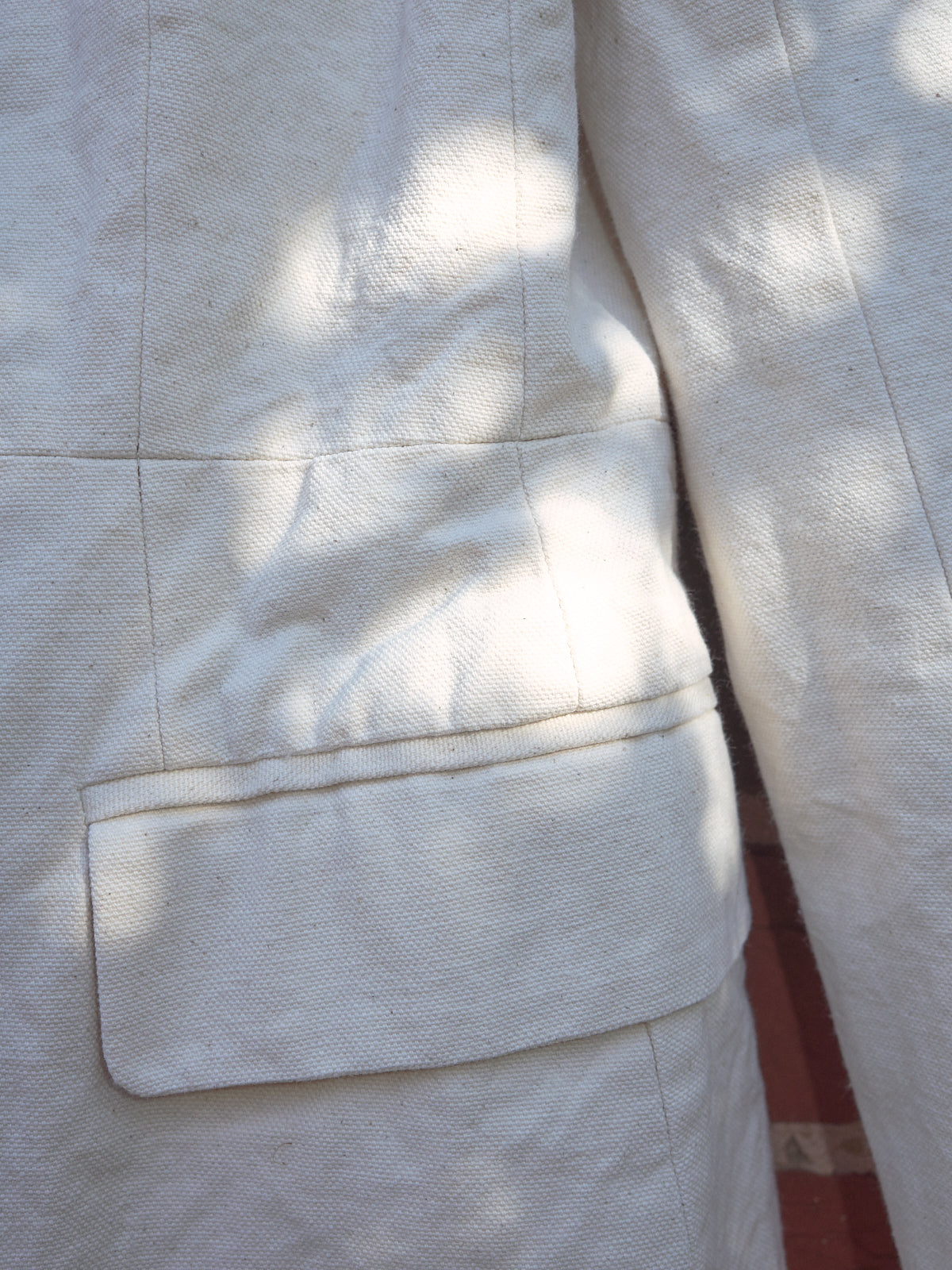 dirk van saene unbleached cotton canvas 'shrink to fit' blazer - SS1999