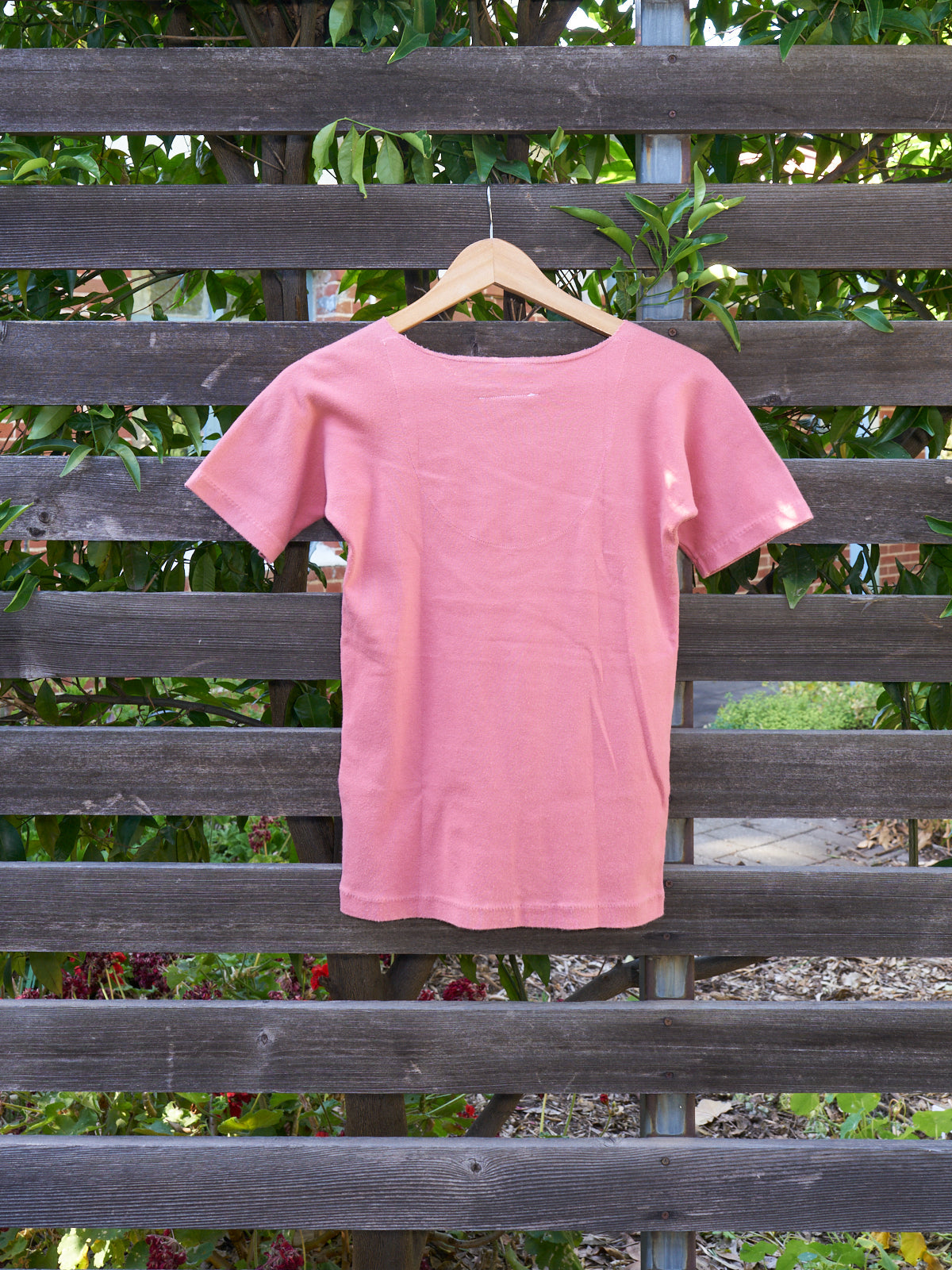 Maison Martin Margiela 6 1990s pink cotton 'X-WIDE NECK' tshirt - womens S