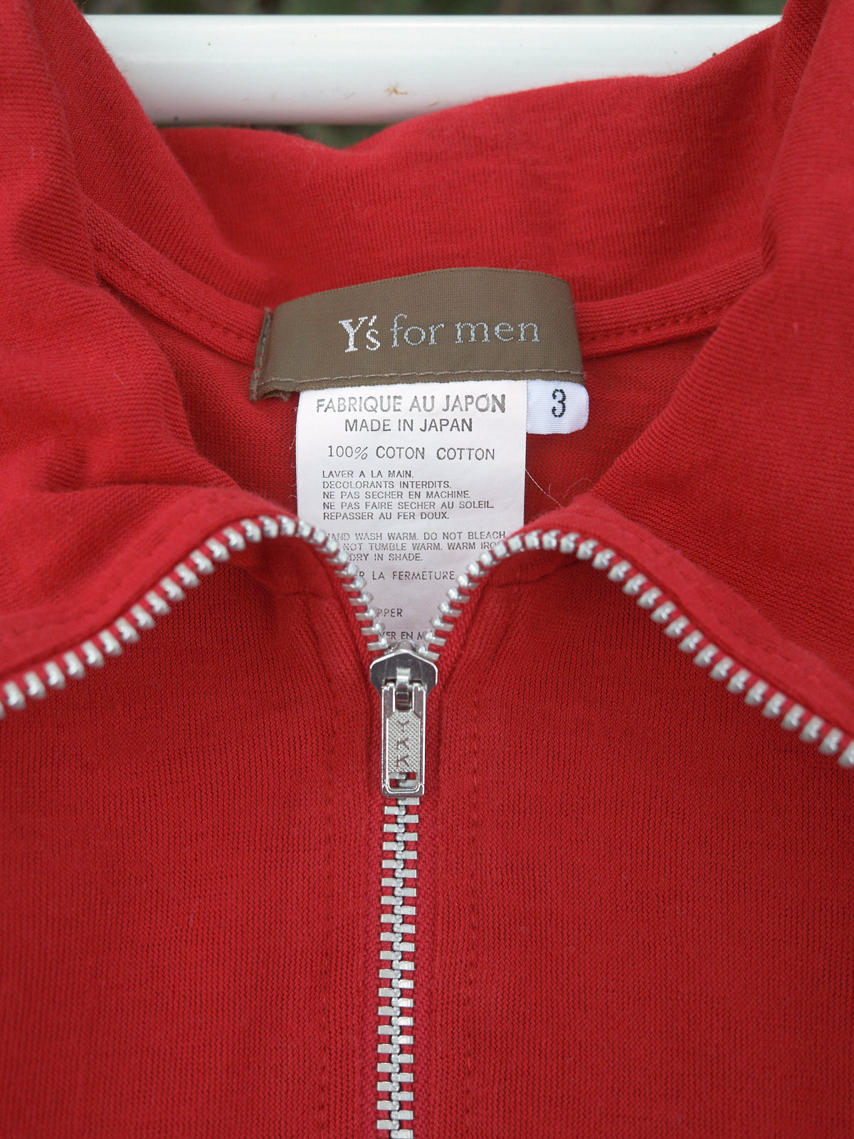 Y's for Men Yohji Yamamoto SS2001 red cotton zipped neck polo shirt - mens S M