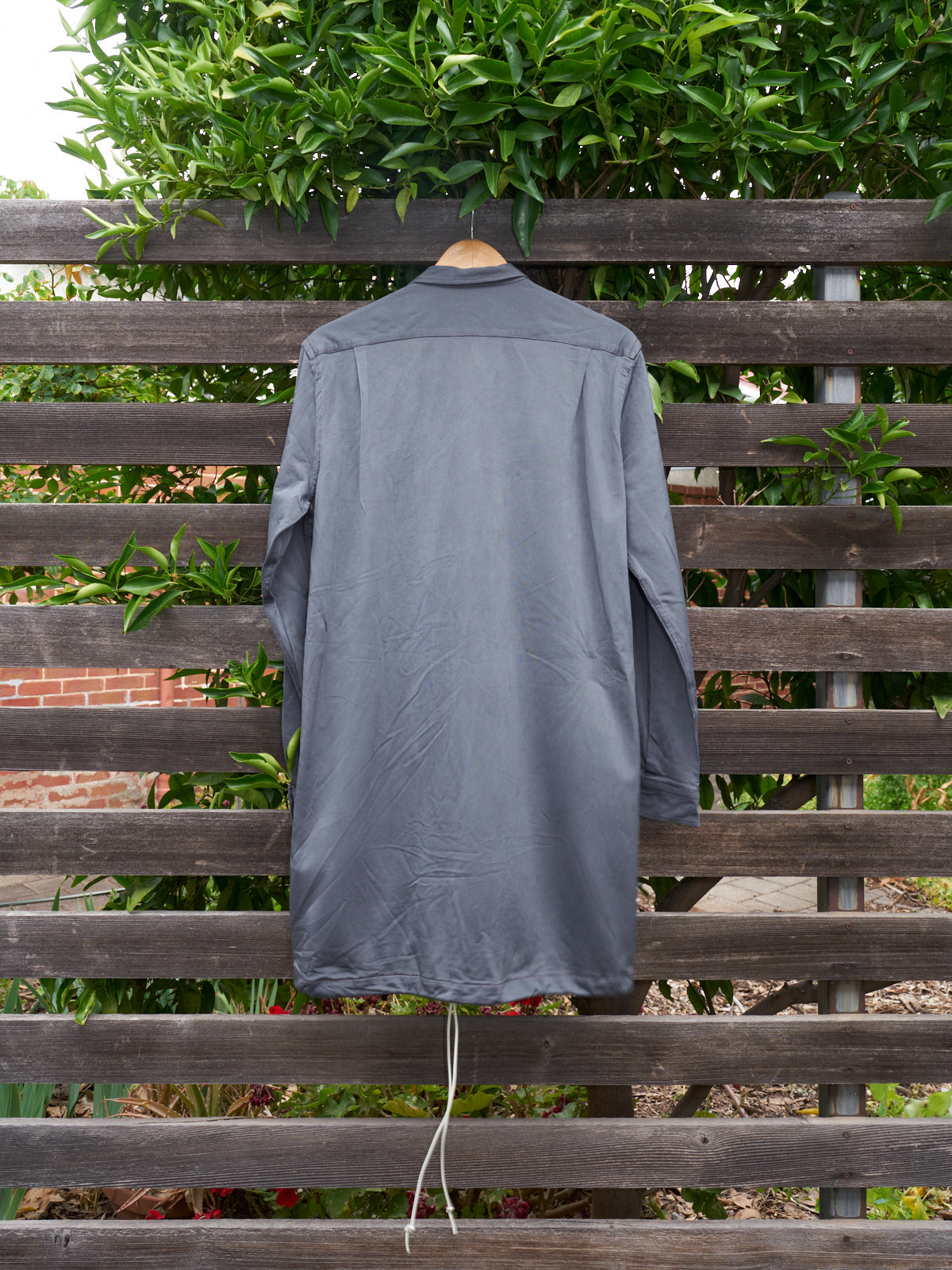Comme des garcons 1996 grey zipped drawstring shirt jacket