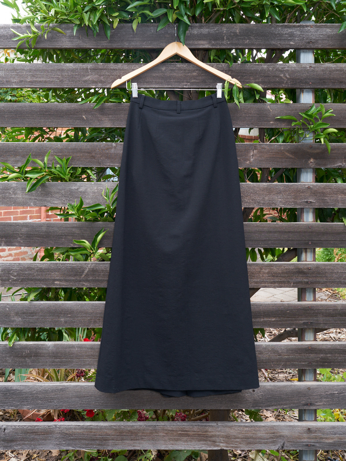 Permanente Issey Miyake 1990s black wool trouser front skirt - womens S