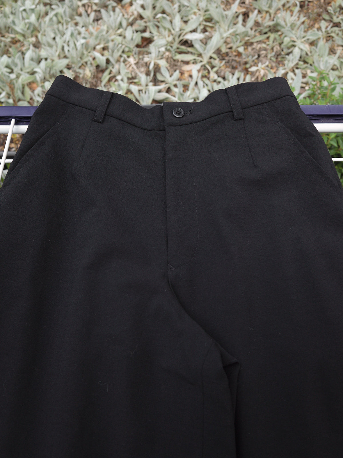 Permanente Issey Miyake 1990s black wool trouser front skirt - womens S