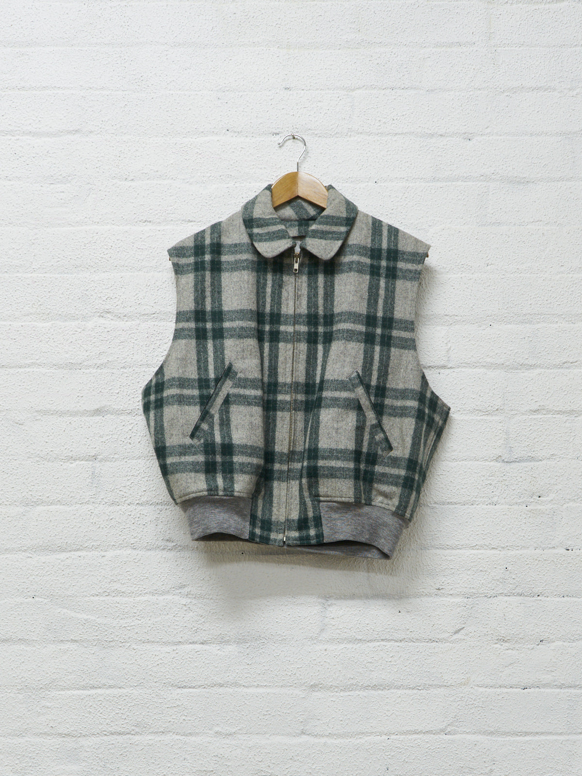 Comme des garcons 1989 green plaid detachable liner bomber jacket
