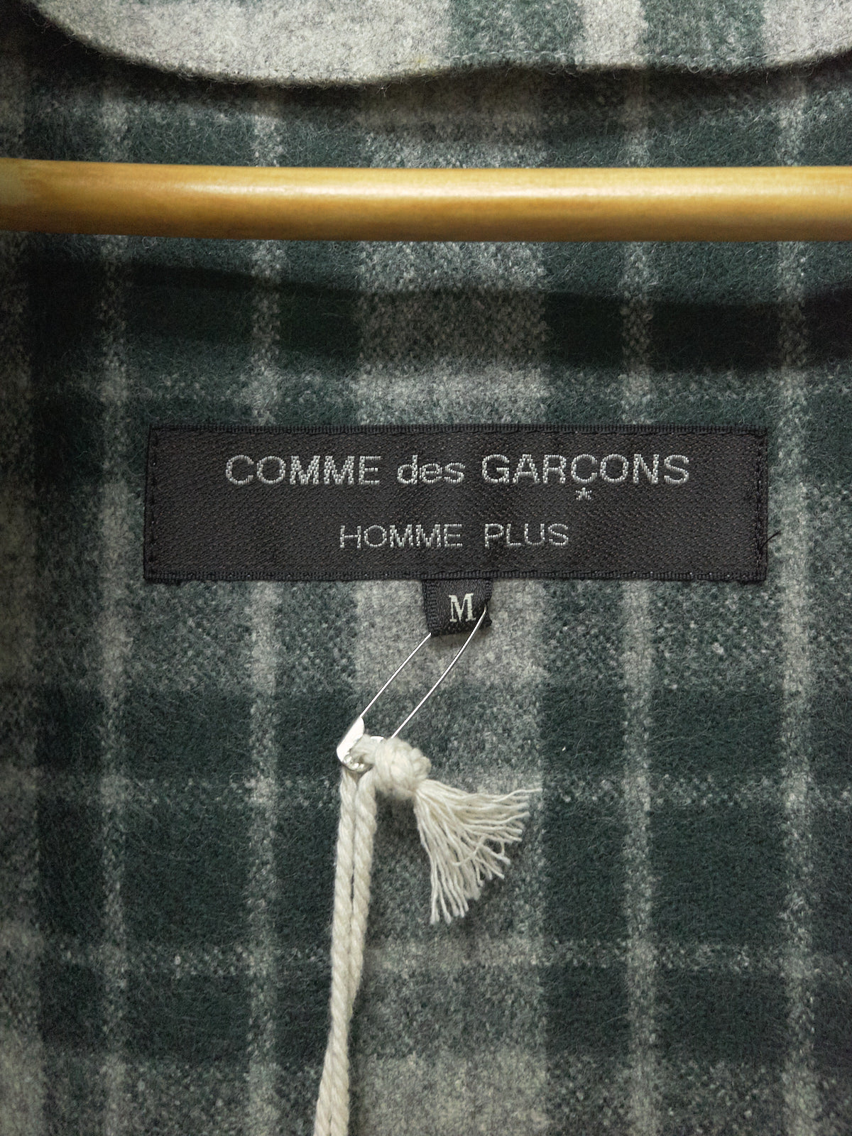 Comme des Garcons Homme Plus 1989 green plaid detachable liner bomber jacket - M