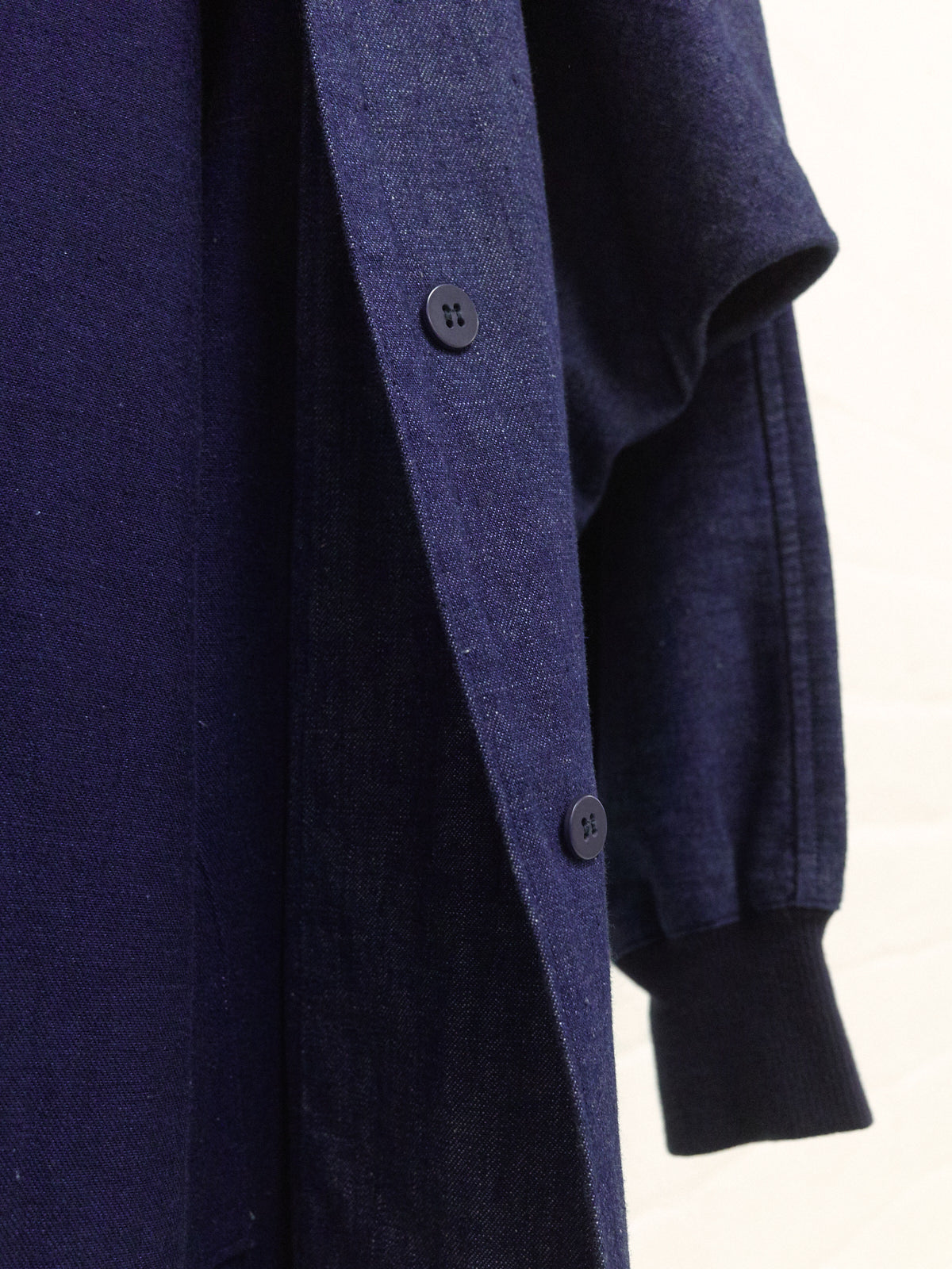 Yohji Yamamoto 1980s indigo denim dolman sleeve double pocket coat - womens M