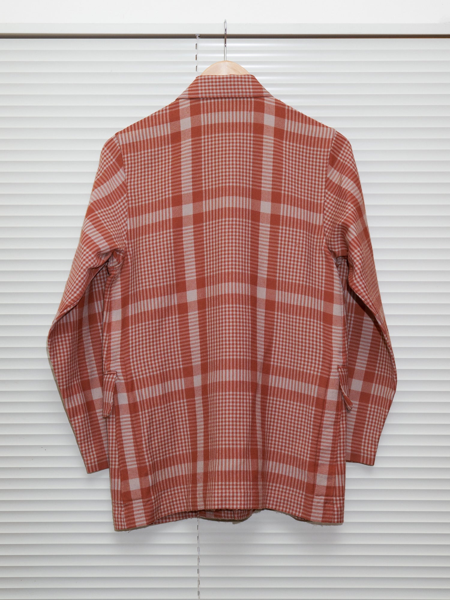 Tricot Comme des Garcons 1994 burnt orange grey wool check jacket womens M