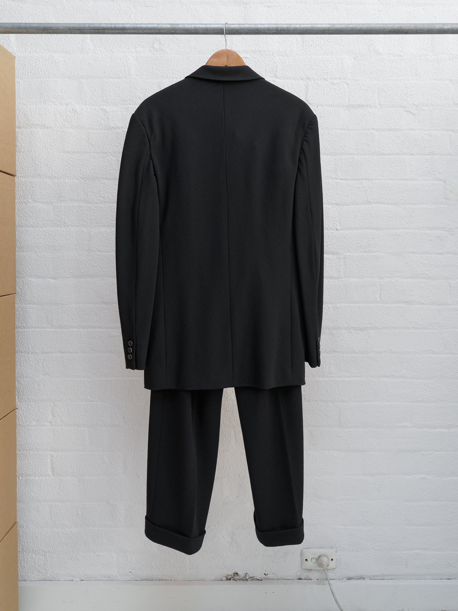 Comme des Garcons Homme Plus 1997 black wool 3 button elastic