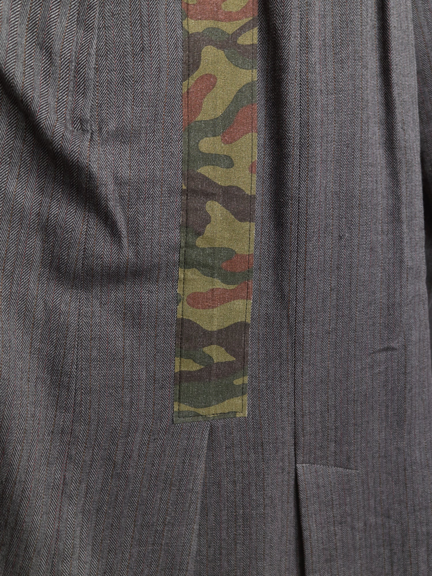 Comme des Garcons SS2001 grey wool camo tape skirt suit - womens M